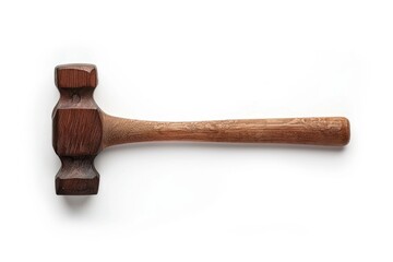 Poster - A hammer with a wooden handle on a white surface. Suitable for construction and DIY projects