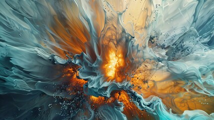 Wall Mural - Organic serenity vibrant color explosions
