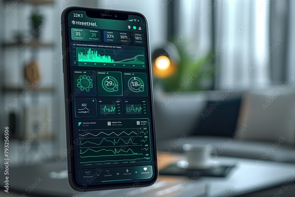Monitoring Mobile App Example State-of-the-Art Health Monitoring Mobile App with Emerald Green ...