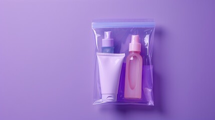 Poster - A clear plastic bag filled with assorted items, perfect for illustrating concepts of recycling or shopping
