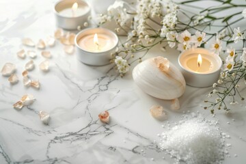 Poster - A table decorated with candles and flowers, suitable for various events