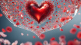 Fototapeta  - Heart shape for Love concept, Valentine's Day concepts. love symbol, concept for Valentine's Day, wedding etc. Heart elements for love concept design. AI generated image