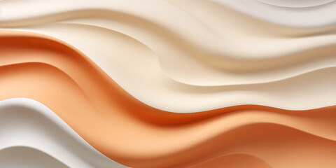 Wall Mural - Coffee 3D background, soft waves in brown tones	