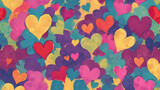 Fototapeta  - Love, Valentine's Day concepts  Heart elements background for love concept design. AI generated image