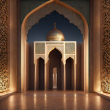 Fototapeta  -  Artifical Intelligence generated  islamic architecture illustration.. AI generated image, ai