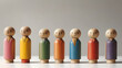 Colorful  Wooden figure peg dolls. creative thinking and human resources, Recruitment employee concept  AI generated image, ai