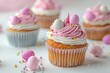 Delicious cupcakes with vibrant frosting and sprinkles, perfect for bakery or celebration themes