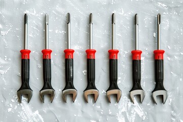 Poster - Various tools arranged neatly on a table. Useful for DIY projects