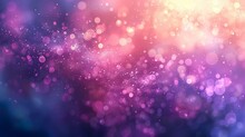 Purple And Blue Luxury Bokeh Soft Light Abstract Background. Bokeh Particles, Background Festive Decoration.