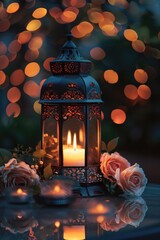 Aufkleber - A simple image of a lit candle on a table, suitable for various uses