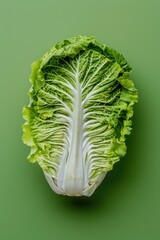 Aufkleber - Fresh lettuce on a vibrant green background, suitable for healthy eating concepts