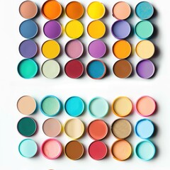 Poster - Different colors of paint on a white background. Suitable for art and creativity concepts
