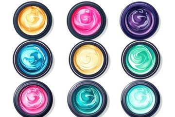 Aufkleber - A set of six different colors of paint. Suitable for various artistic projects