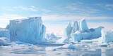 Fototapeta Do akwarium - Antarctic sea iceberg Generative AI