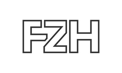 Poster - FZH logo design template with strong and modern bold text. Initial based vector logotype featuring simple and minimal typography. Trendy company identity.