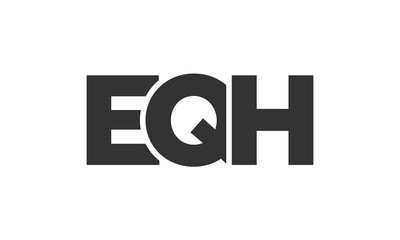 Poster - EQH logo design template with strong and modern bold text. Initial based vector logotype featuring simple and minimal typography. Trendy company identity.