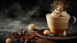 Barista Cappuccino Coffee with cocoa dusting and custard cream