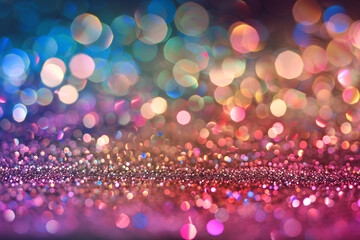 Wall Mural - Abstract trendy colorful glitter sparkling bokeh background.