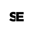 Letter S and E, SE logo design template. Minimal monogram initial based logotype.