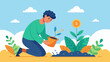 A person planting seeds in a garden representing the gradual growth and development of a strong financial plan.