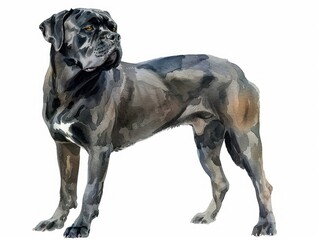 Cane Corso watercolor isolated on white background