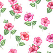 Tropical seamless pattern. Watercolor flowers