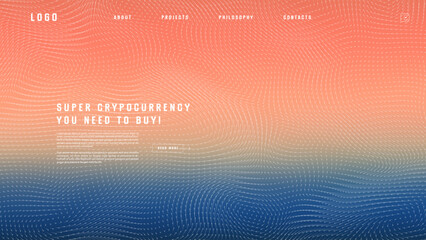 Poster - Landing page abstract design with vector field forces matris. Colorful template for website or app. Magnetic flow chart