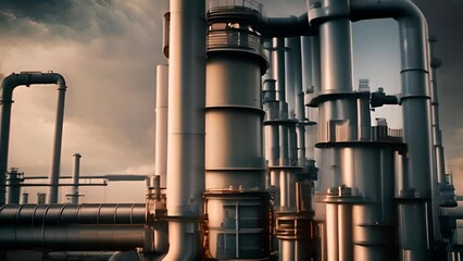 Poster - Array of Pipes in Industrial Zone Generative AI