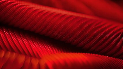 Poster - Close Up View of Red Fabric Generative AI