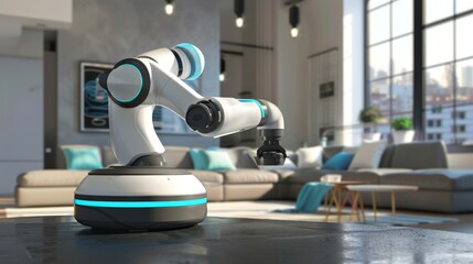 Poster - Robot Sitting on Table in Living Room