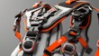 Close Up of Orange and Black Harness