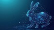 Rabbit. Low-poly design of interconnected lines and dots. Generated AI