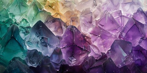 Canvas Print - Fluorite Crystal Cluster Dynamics