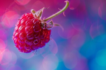 Wall Mural - Close up of a vibrant Boysenberry on a colorful background