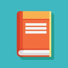 Poster - Simple and minimalist user manual book casting a long shadow on a blue background, Work with user manual book, Simple and minimalist flat Vector Illustration
