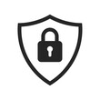 Security shield or virus shield lock line art icon for apps and websites