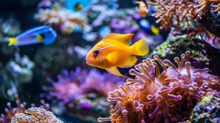 marine life in an aquarium generative ai