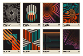 Wall Mural - set of bauhaus posters. abstract minimalist covers or illustrations with geometric elements and opti