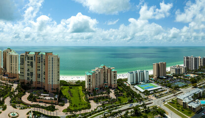 Wall Mural - Coastline aerial view of Marco Island off the Gulf of Mexico