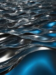 Poster - Mesmerizing dance of light, shadow plays across surface of rippling waters, capturing essence of fluid motion, ephemeral beauty. Undulating waves, adorned with gradients of blue, silver.