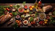 Create a mouthwatering food image highlighting fresh ingredients