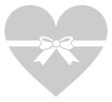 Fototapeta Konie - Heart Shape, Love Icon Symbol with Ribbon Silhouette, Simple and Flat Style, can use for Logo Gram, Art Illustration, Decoration, Ornate, Apps, Pictogram, Valentine's Day, or Graphic Design Element