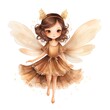Cute little fairy isolated on white background. Watercolor illustration.