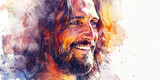 Fototapeta Do akwarium - Friend: The Warm Smile and Comforting Presence - Picture Jesus with a warm smile and a comforting presence, illustrating his role as a friend to all. 