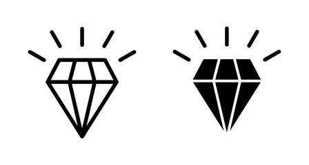 Wall Mural - Diamond icon vector isolated on white background. Diamond vector icon. Gemstone symbol