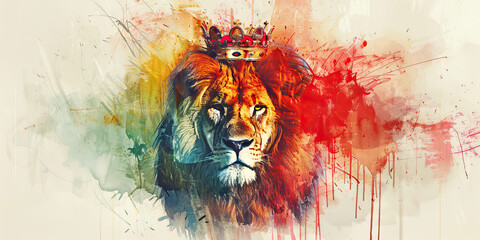 Wall Mural - Lion of Judah: The Lion and Crown - Imagine Jesus as a lion with a crown, illustrating his role as the Lion of Judah.