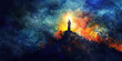 Light of Life: The Bright Beacon and Dark Night - Picture Jesus as a bright beacon shining in a dark night, illustrating his role as the light of life. 