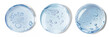 © SnapSale Studio - Glycerin gel texture. Blue serum toner drop isolated on white background. Liquid gel moisturizer with bubbles macro