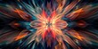 A digital art piece featuring a symmetrical kaleidoscopic pattern with vivid colors.