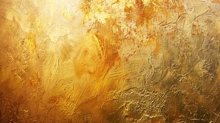 Wall Mural - Textured golden surface with reflective highlights and rugged patterns